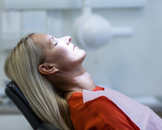 Patient leaning back in chair looking highly relaxed