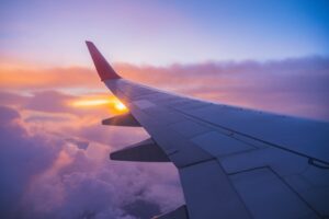 The view through an airplane window